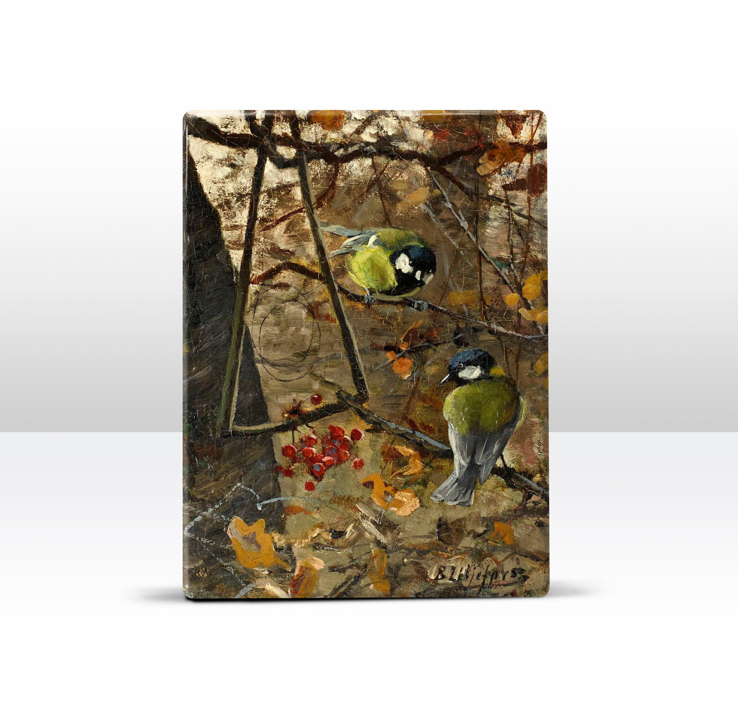 Laque print - Great tits - Bruno Liljefors - 19.5 x 26 cm - LP250