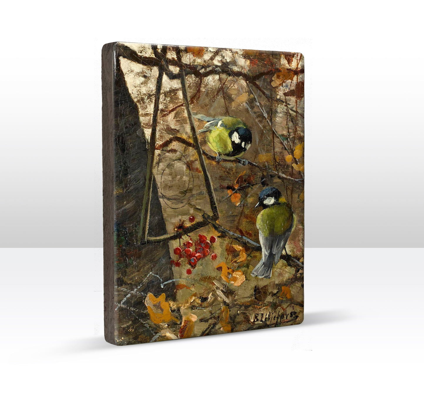 Laque print - Great tits - Bruno Liljefors - 19.5 x 26 cm - LP250