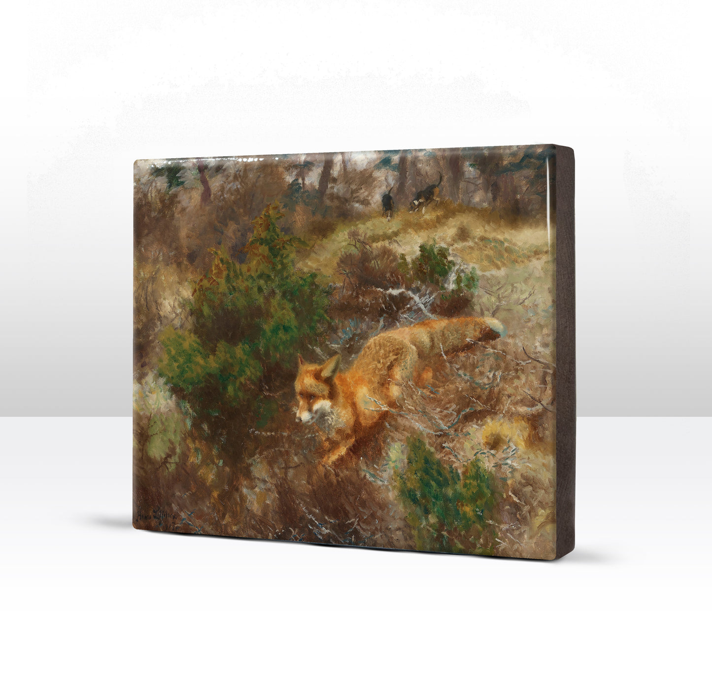Laqueprint - Vos en jachthonden - Bruno Liljefors - 24 x 19,5 cm - LP256