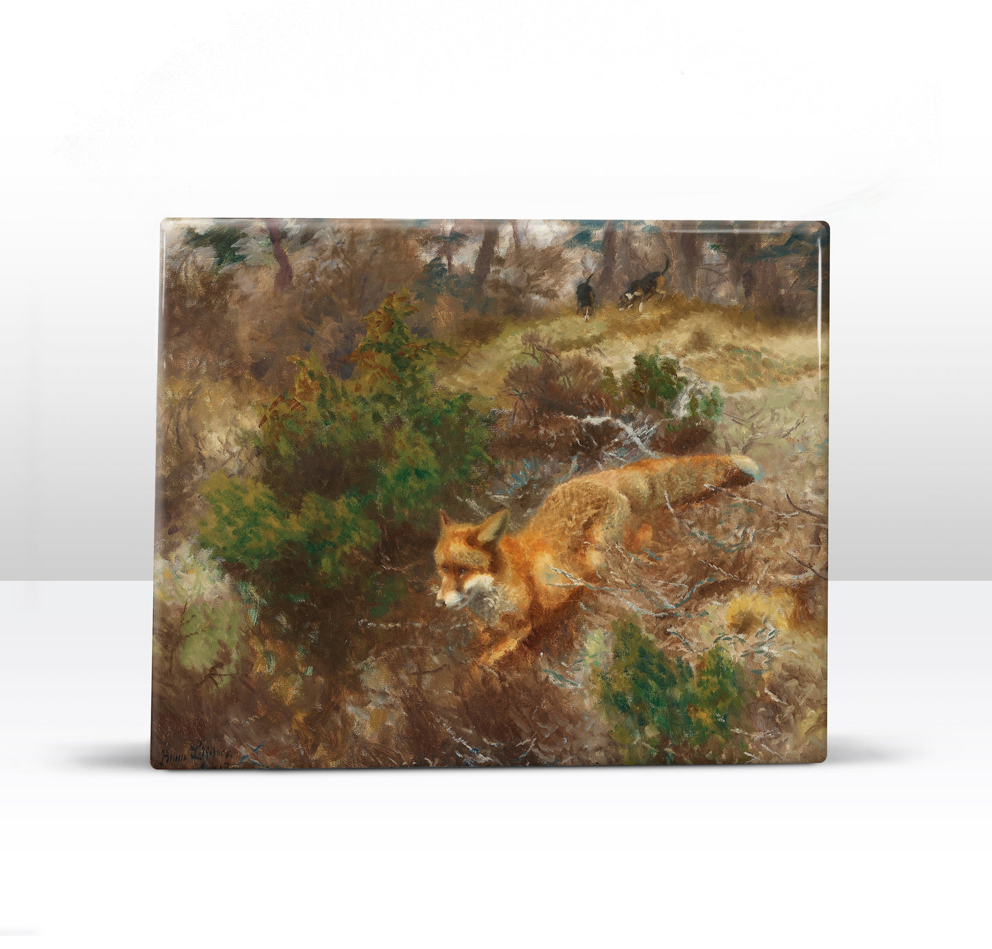 Laqueprint - Vos en jachthonden - Bruno Liljefors - 24 x 19,5 cm - LP256
