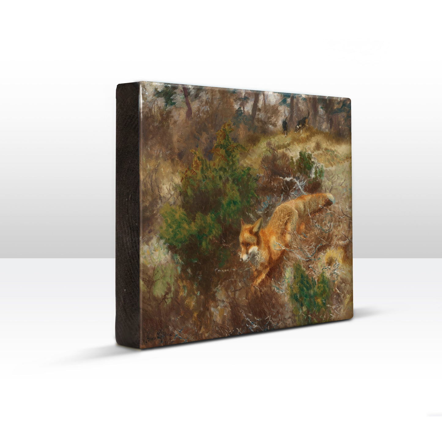 Laqueprint - Vos en jachthonden - Bruno Liljefors - 24 x 19,5 cm - LP256