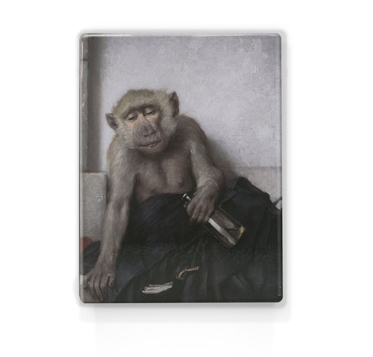 Laqueprint - de geheelonthouder - Gabriel von Max - 19,5 x 26 cm - LP265