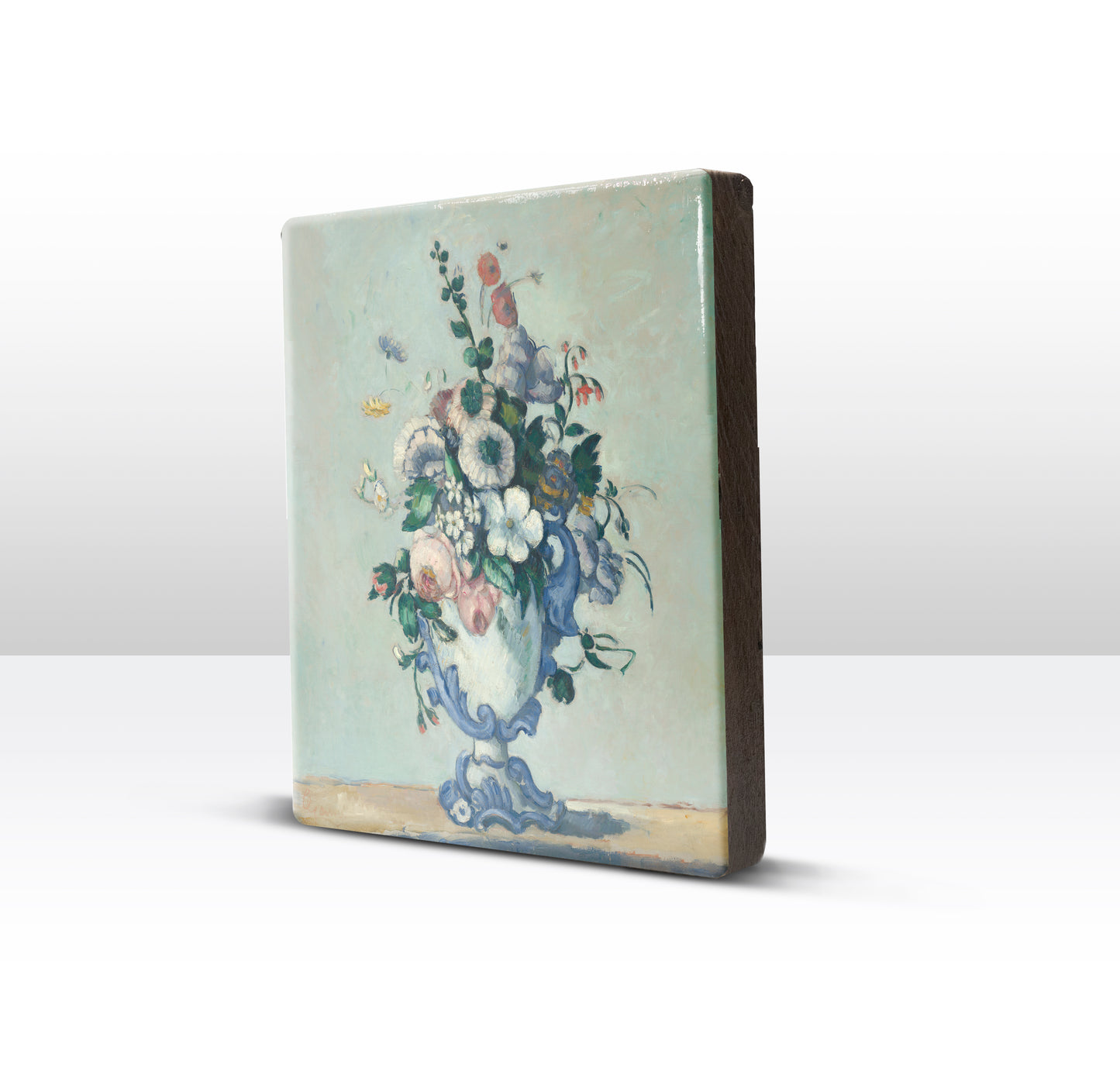 Laqueprint - Bloemen in een Rococo vaas - Paul Cézanne - 19,5 x 24 cm - LP272