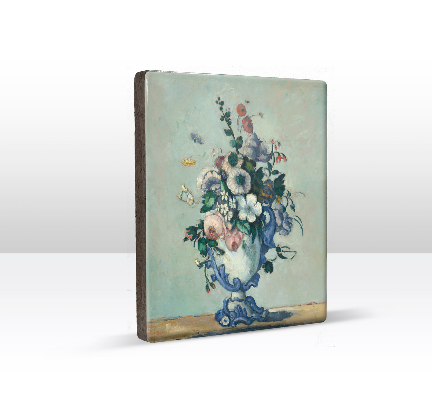 Laqueprint - Bloemen in een Rococo vaas - Paul Cézanne - 19,5 x 24 cm - LP272
