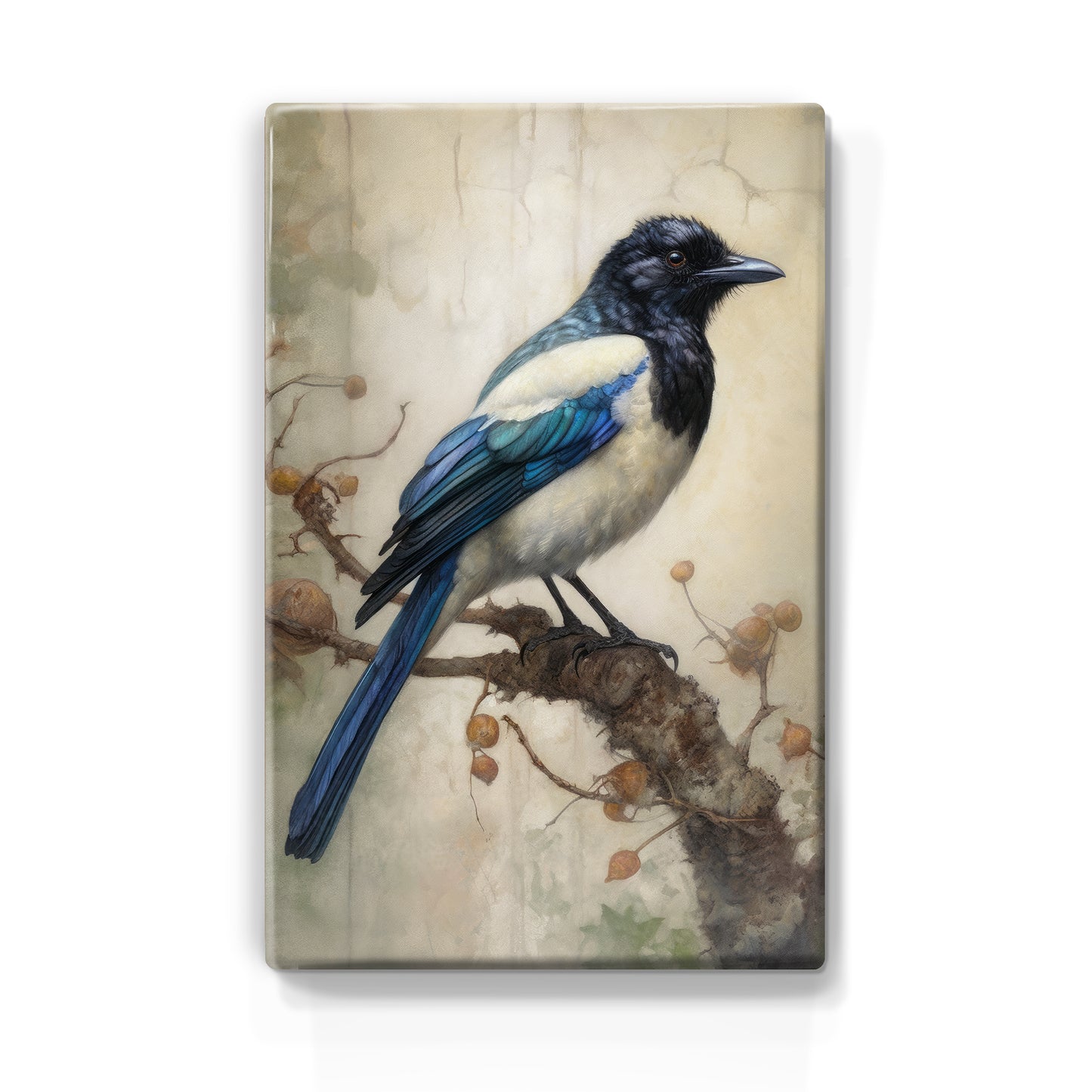Blauwe Ekster - Laqueprint - 19,5 x 30 cm - LP351