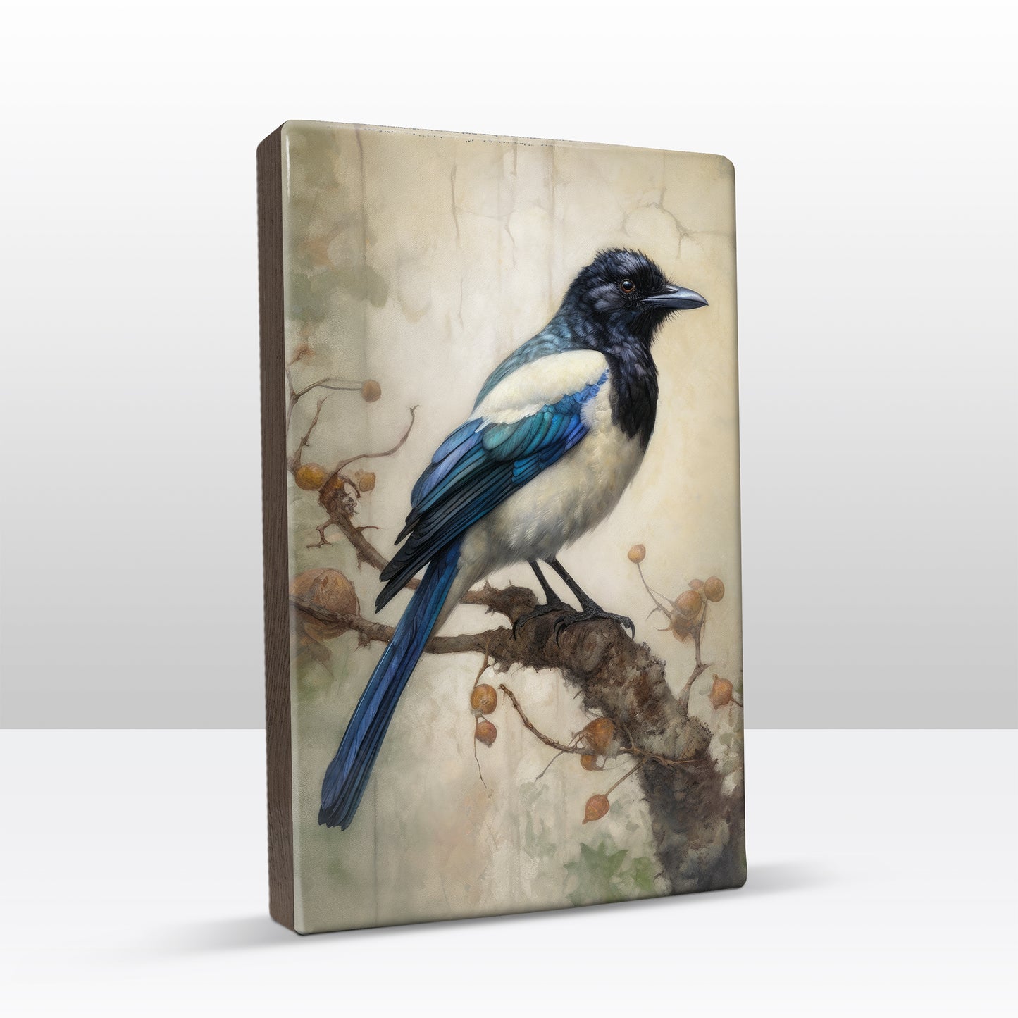 Blauwe Ekster - Laqueprint - 19,5 x 30 cm - LP351