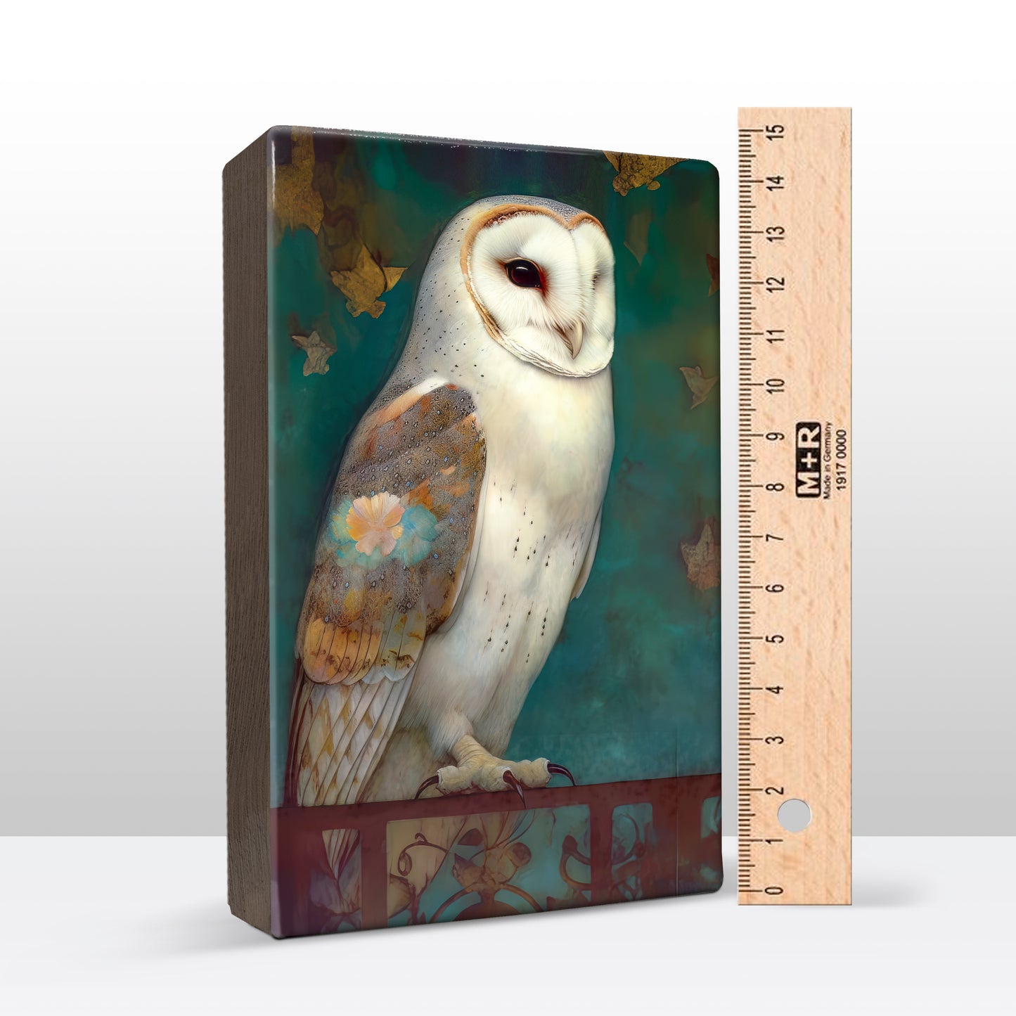 Witte Uil En Dansende Bladeren - Mini Laqueprint - 9,6 x 14,6 cm - LPS362