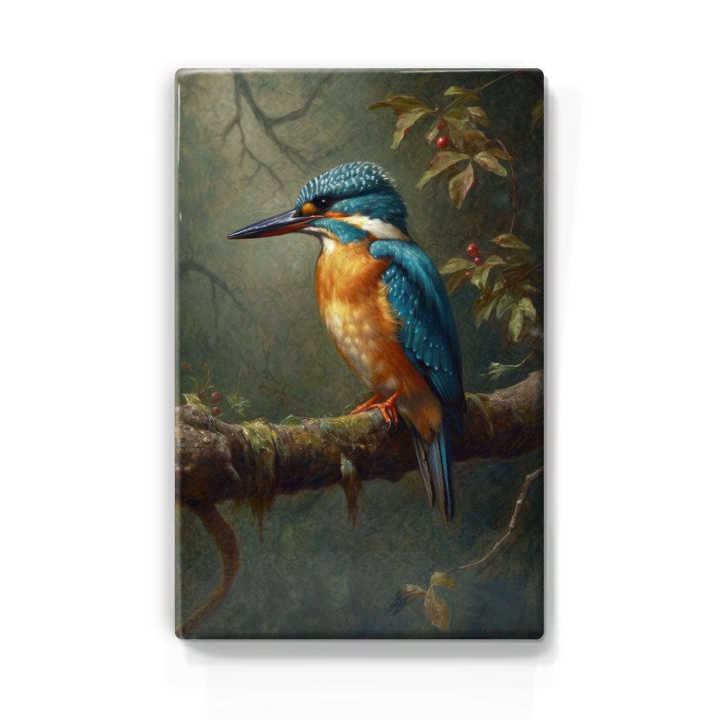 Ijsvogel Op Jacht - Mini Laqueprint - 9,6 x 14,6 cm - LPS372