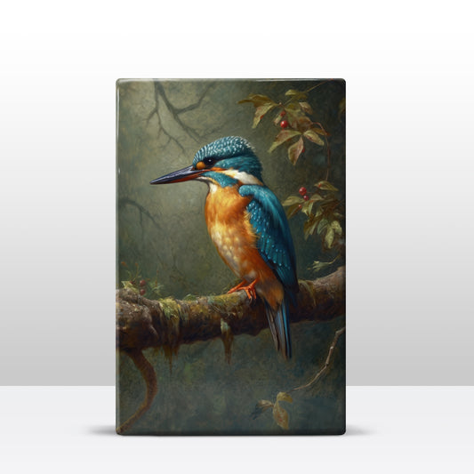 Ijsvogel Op Jacht - Mini Laqueprint - 9,6 x 14,6 cm - LPS372