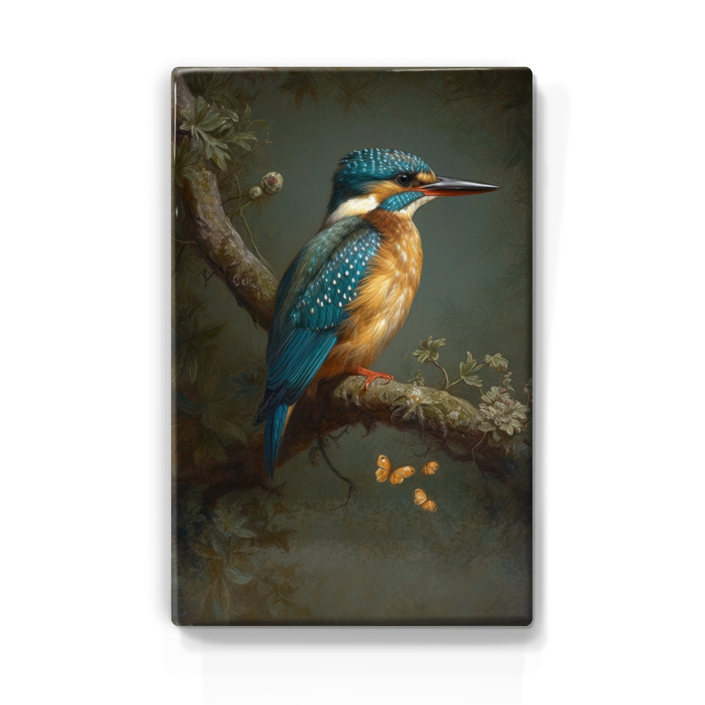 Ijsvogel Met Vlinders - Mini Laqueprint - 9,6 x 14,6 cm - LPS373