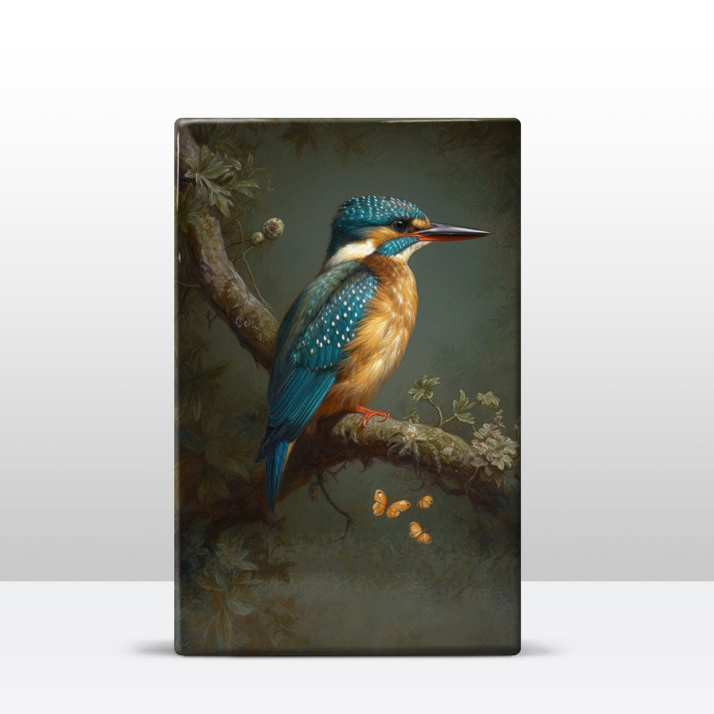Ijsvogel Met Vlinders - Mini Laqueprint - 9,6 x 14,6 cm - LPS373