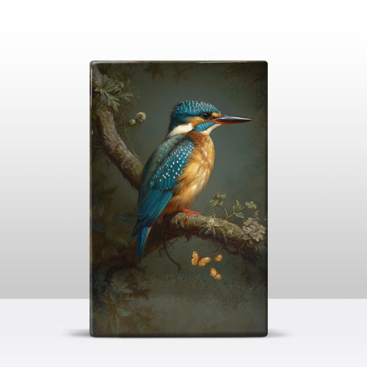 Ijsvogel Met Vlinders - Mini Laqueprint - 9,6 x 14,6 cm - LPS373