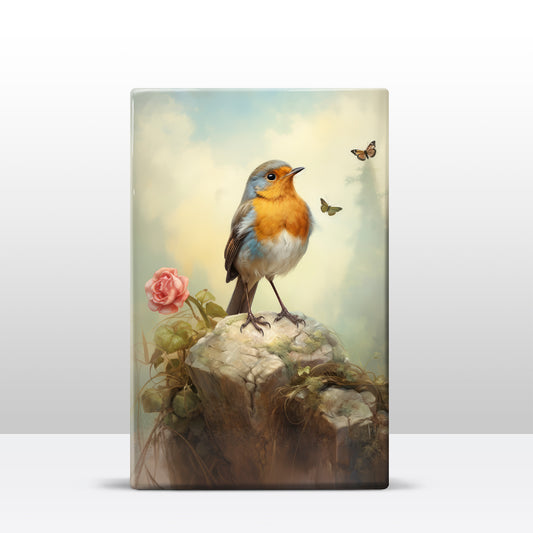 Roodborstje - Mini Laqueprint - 9,6 x 14,6 cm - LPS407