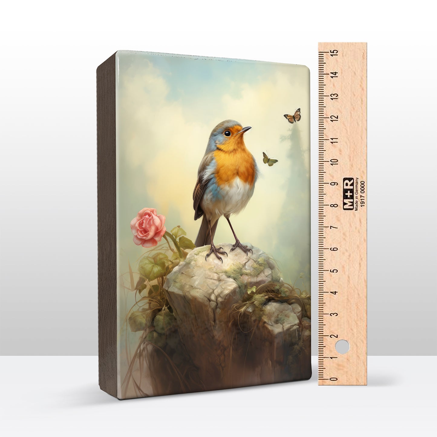 Roodborstje - Mini Laqueprint - 9,6 x 14,6 cm - LPS407