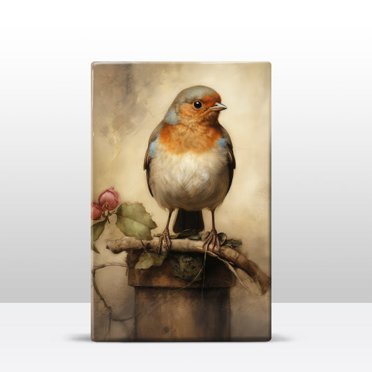Roodborstje - Mini Laqueprint - 9,6 x 14,6 cm - LPS408