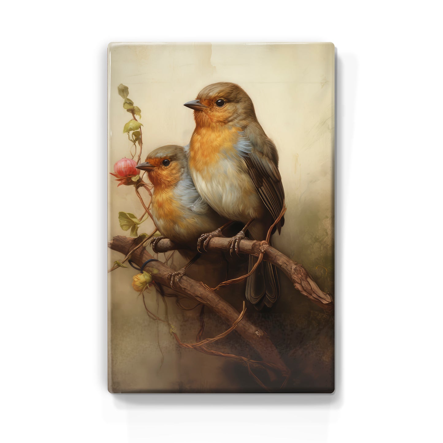 Roodborstje - Mini Laqueprint - 9,6 x 14,6 cm - LPS409