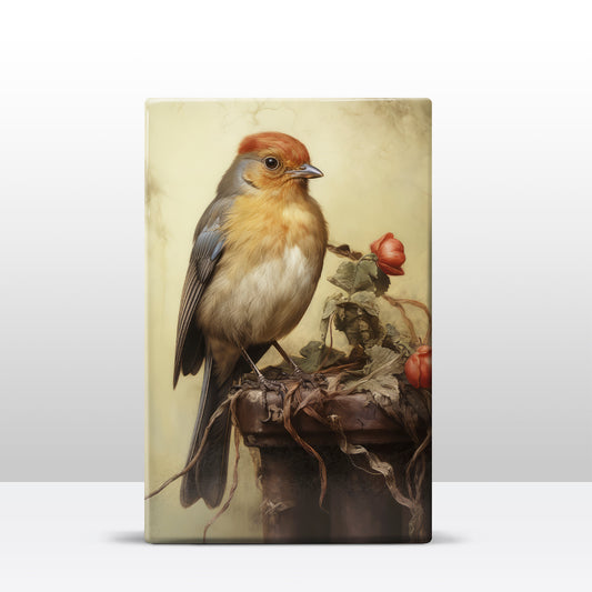 Roodborstje - Mini Laqueprint - 9,6 x 14,6 cm - LPS410