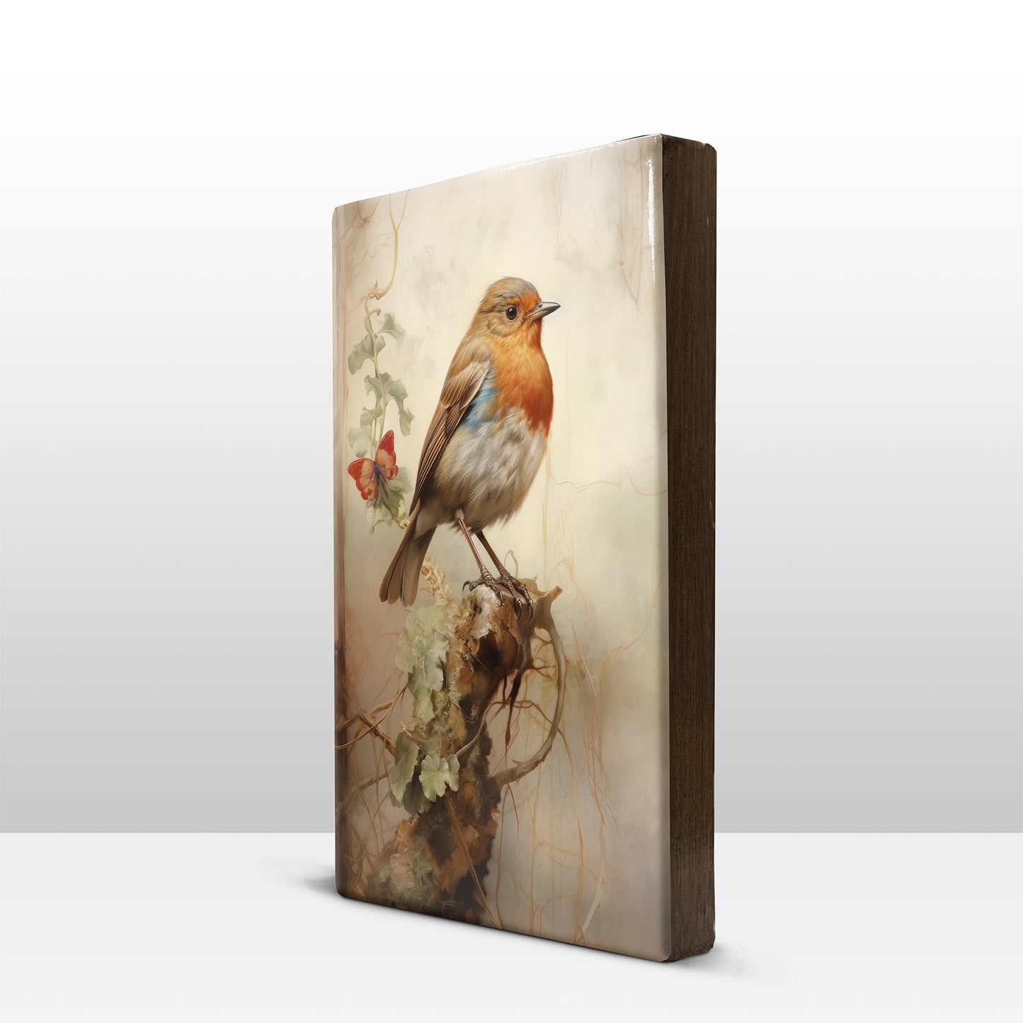 Roodborstje - Laqueprint - 19,5 x 30 cm - LP411