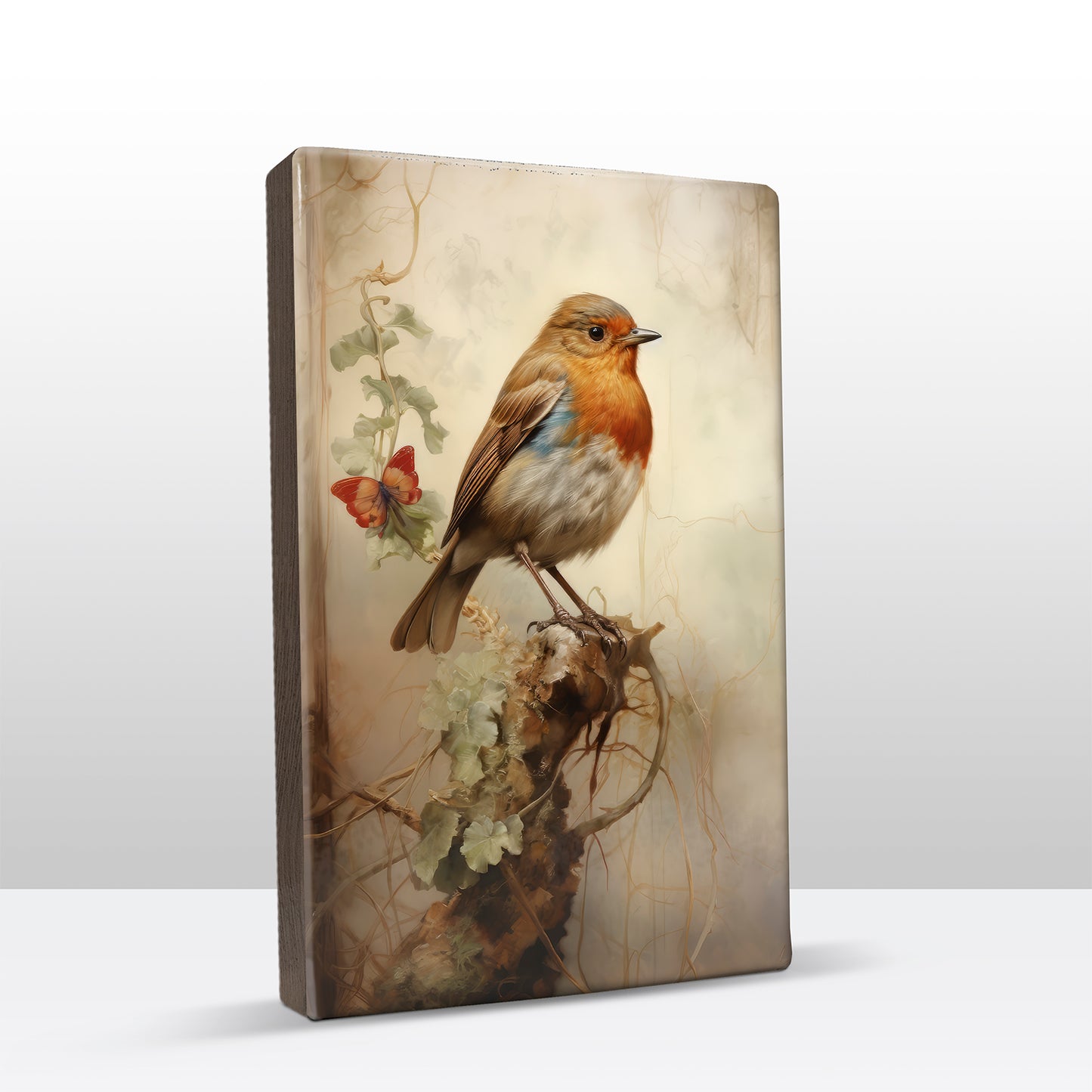 Roodborstje - Laqueprint - 19,5 x 30 cm - LP411