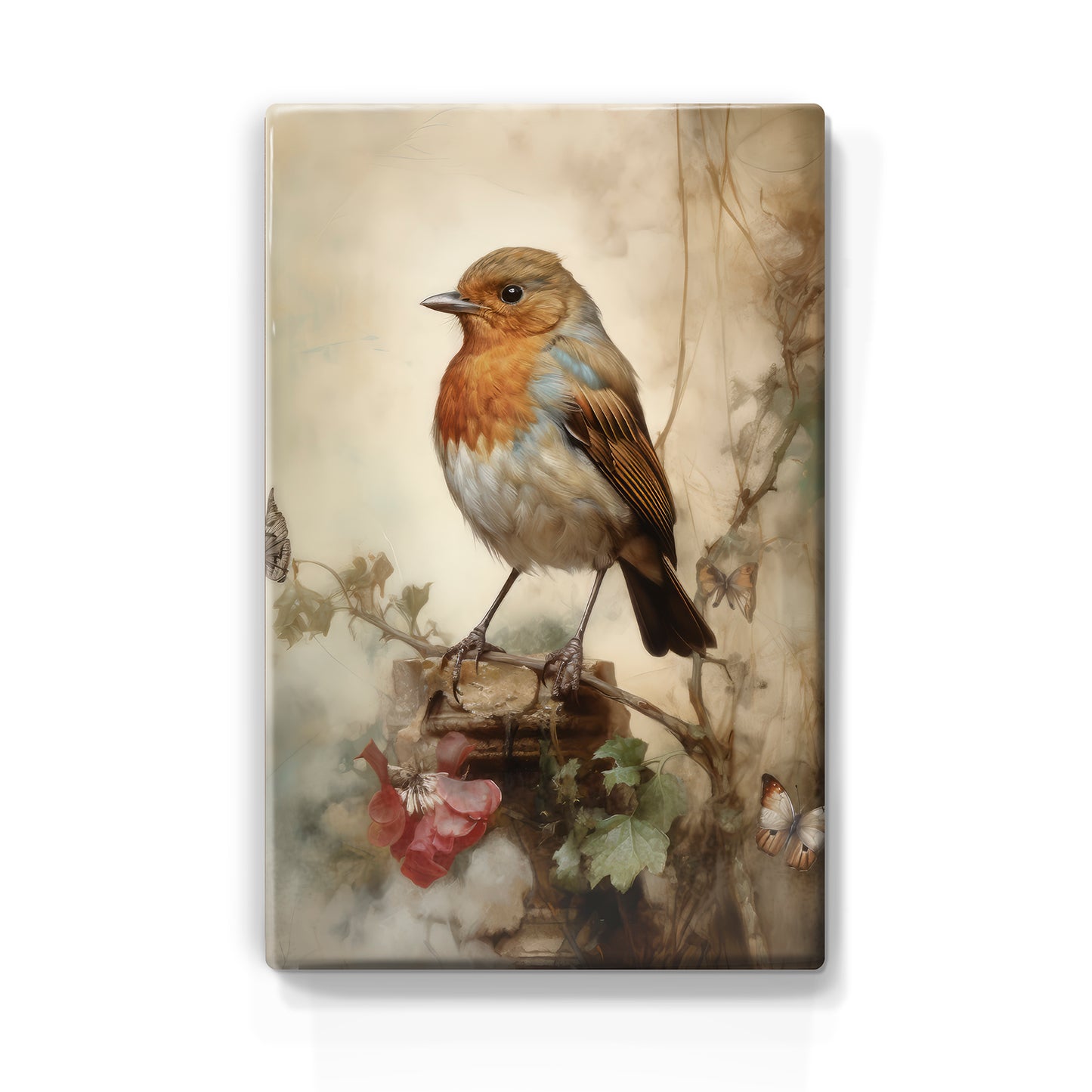 Roodborstje - Mini Laqueprint - 9,6 x 14,6 cm - LPS413