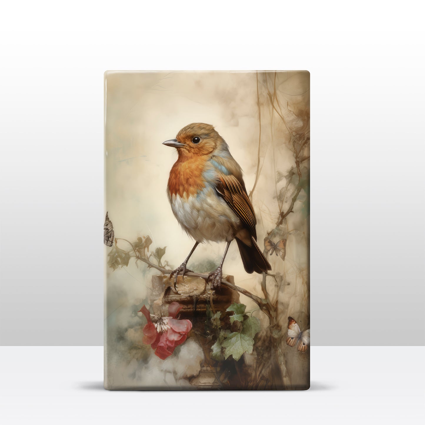 Roodborstje - Mini Laqueprint - 9,6 x 14,6 cm - LPS413
