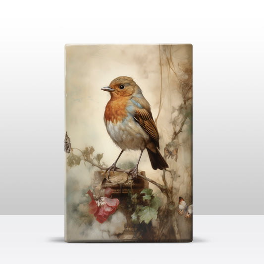 Roodborstje - Mini Laqueprint - 9,6 x 14,6 cm - LPS413