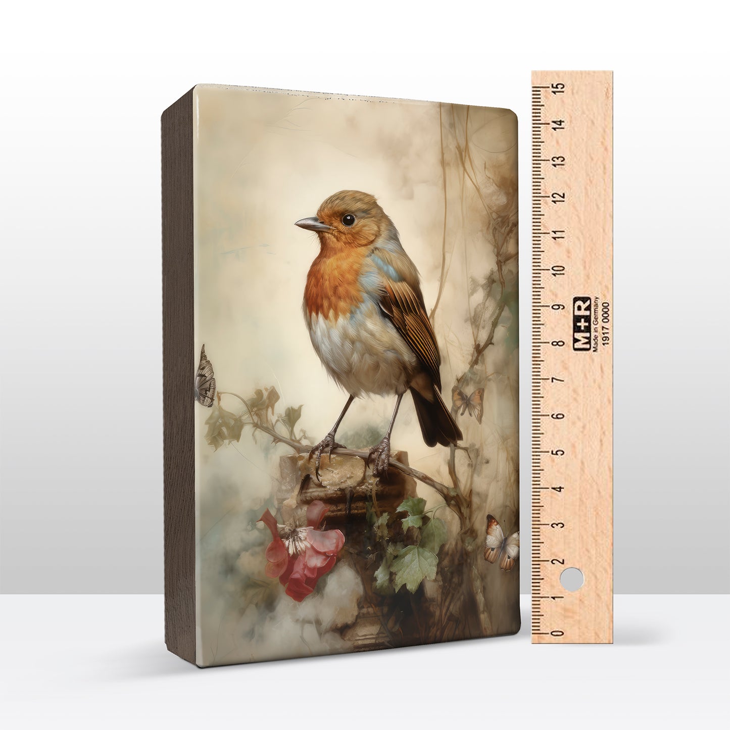 Roodborstje - Mini Laqueprint - 9,6 x 14,6 cm - LPS413