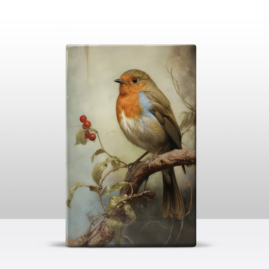 Roodborstje - Mini Laqueprint - 9,6 x 14,6 cm - LPS418