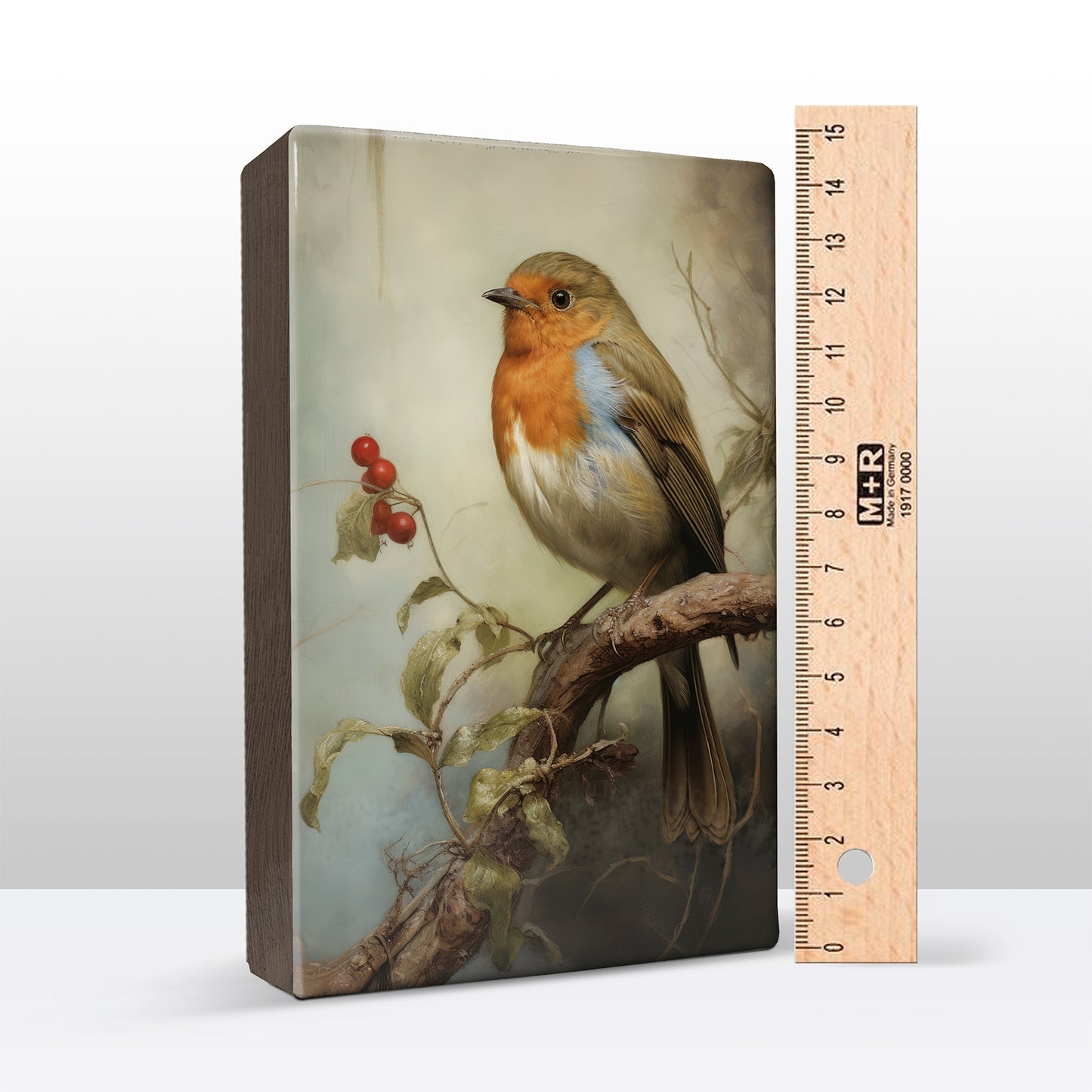 Roodborstje - Mini Laqueprint - 9,6 x 14,6 cm - LPS418