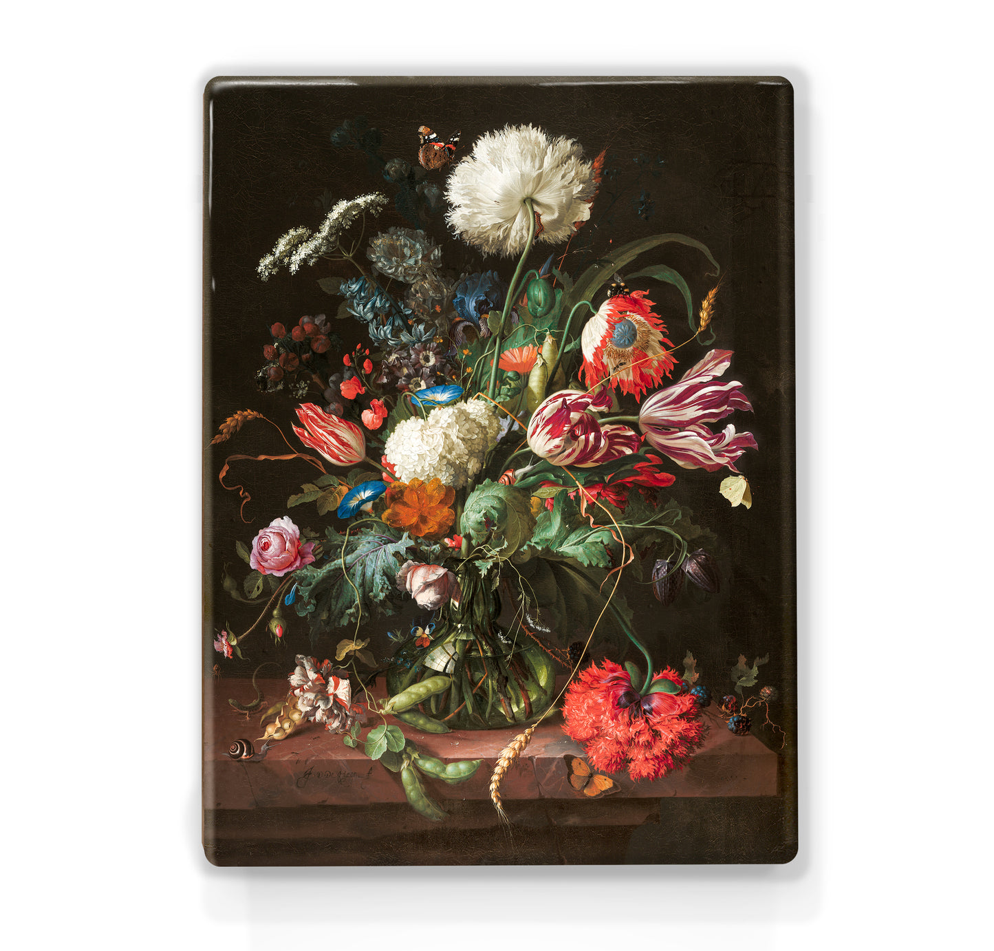Laqueprint - Bloemenvaas - Jan Davidsz de Heem - 19,5 x 26 cm - LP003