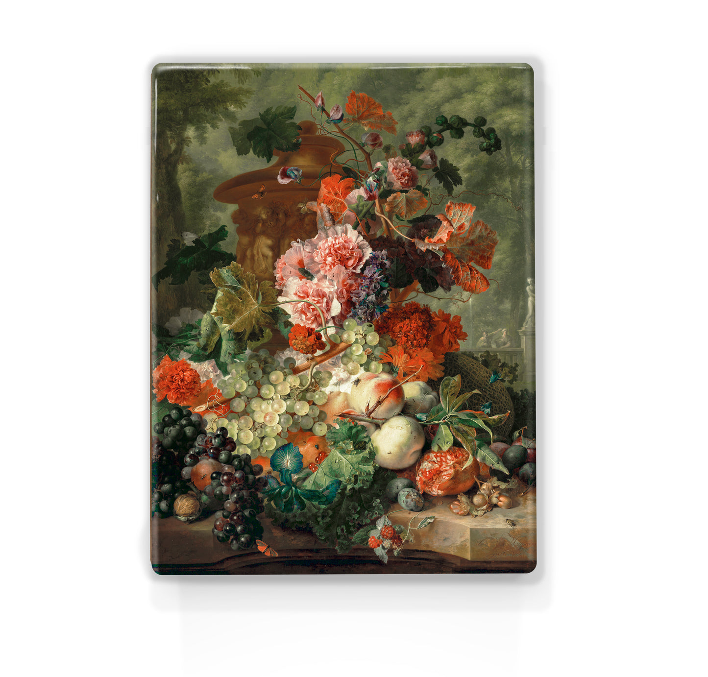 Laqueprint - Stilleven met bloemen en vruchten2 - Jan van Huysum - 19,5 x 26 cm - LP008