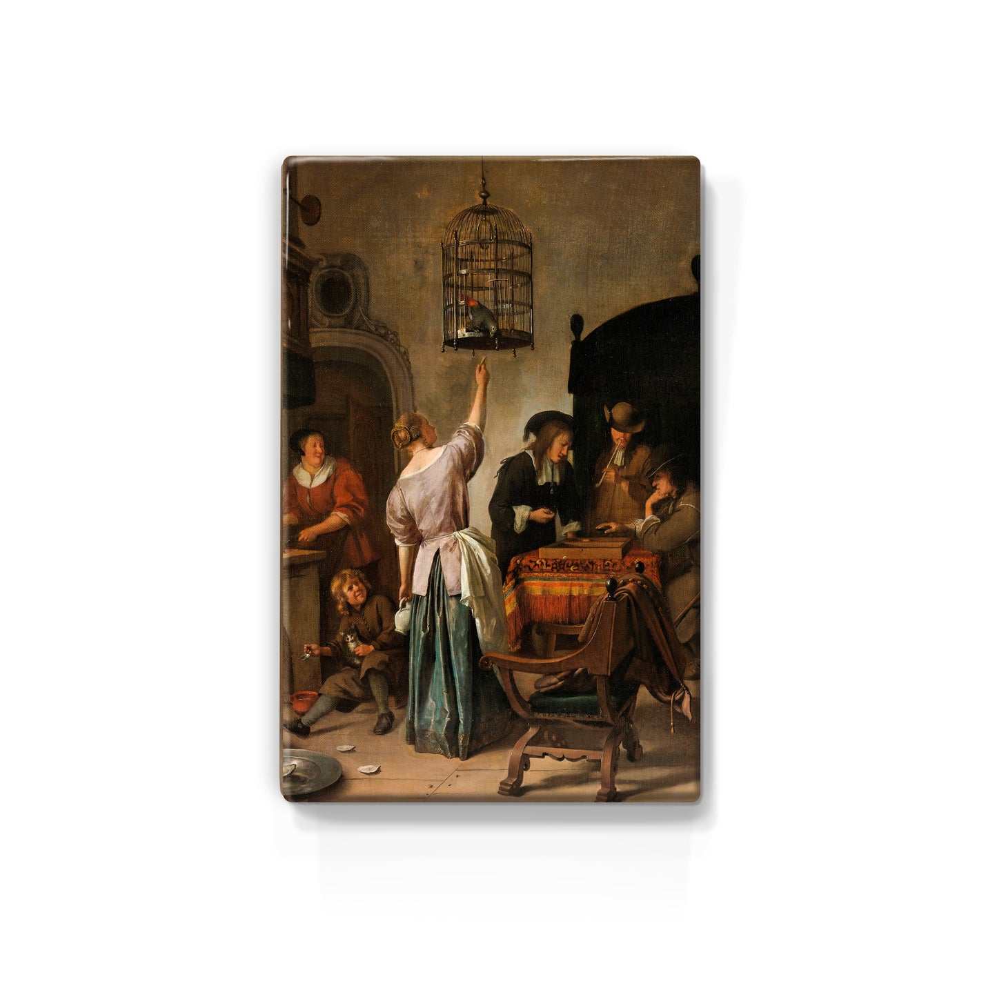 Laqueprint - De papegaaiekooi - Jan Havicksz. Steen - 19,5 x 30 cm - LP016