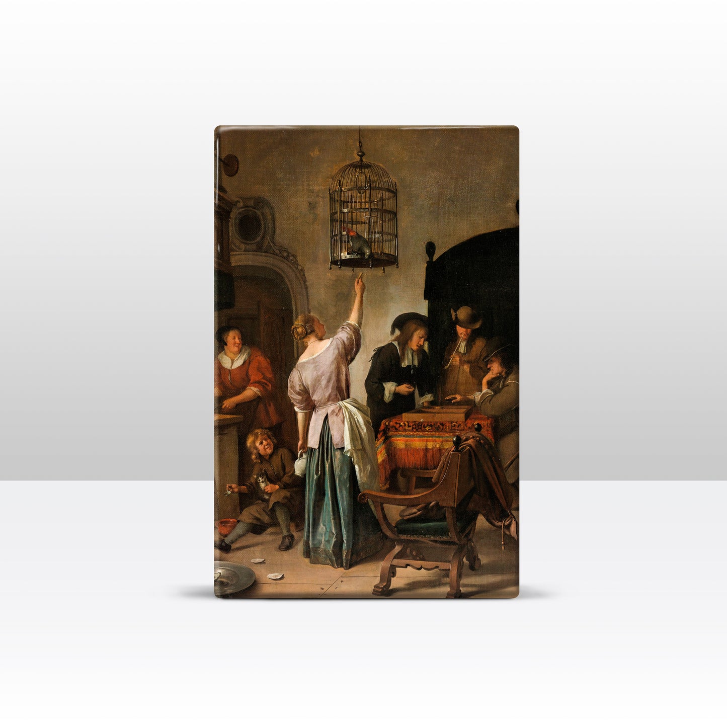 Laqueprint - De papegaaiekooi - Jan Havicksz. Steen - 19,5 x 30 cm - LP016