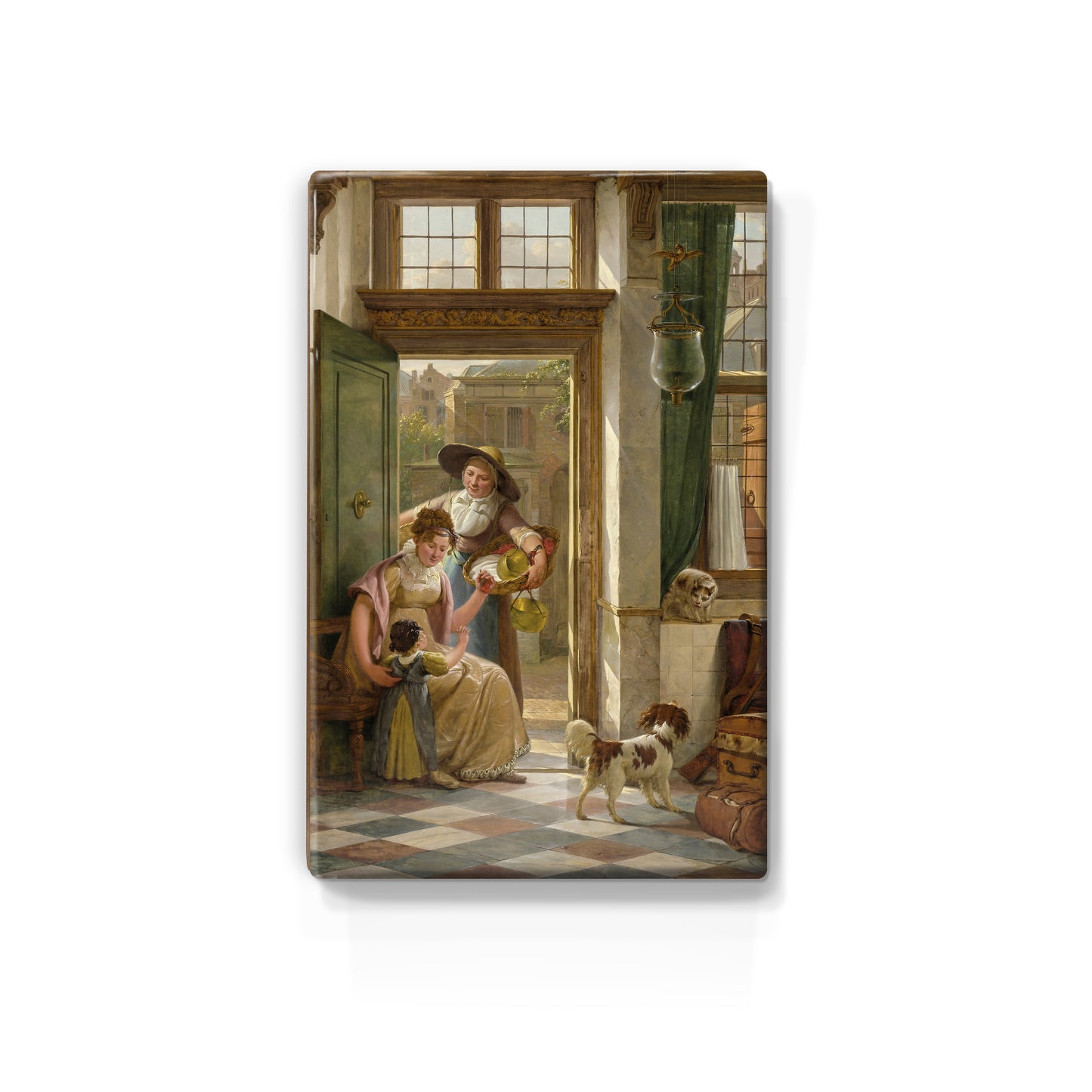 Laqueprint - Een kersenverkoopster aan de deur - Abraham van Strij - 19,5 x 30 cm - LP017
