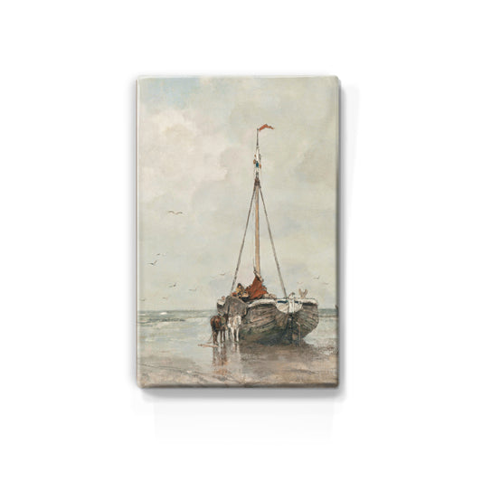 Laqueprint - Bomschuit op het Scheveningse strand - Jacob Maris - 19,5 x 30 cm - LP021
