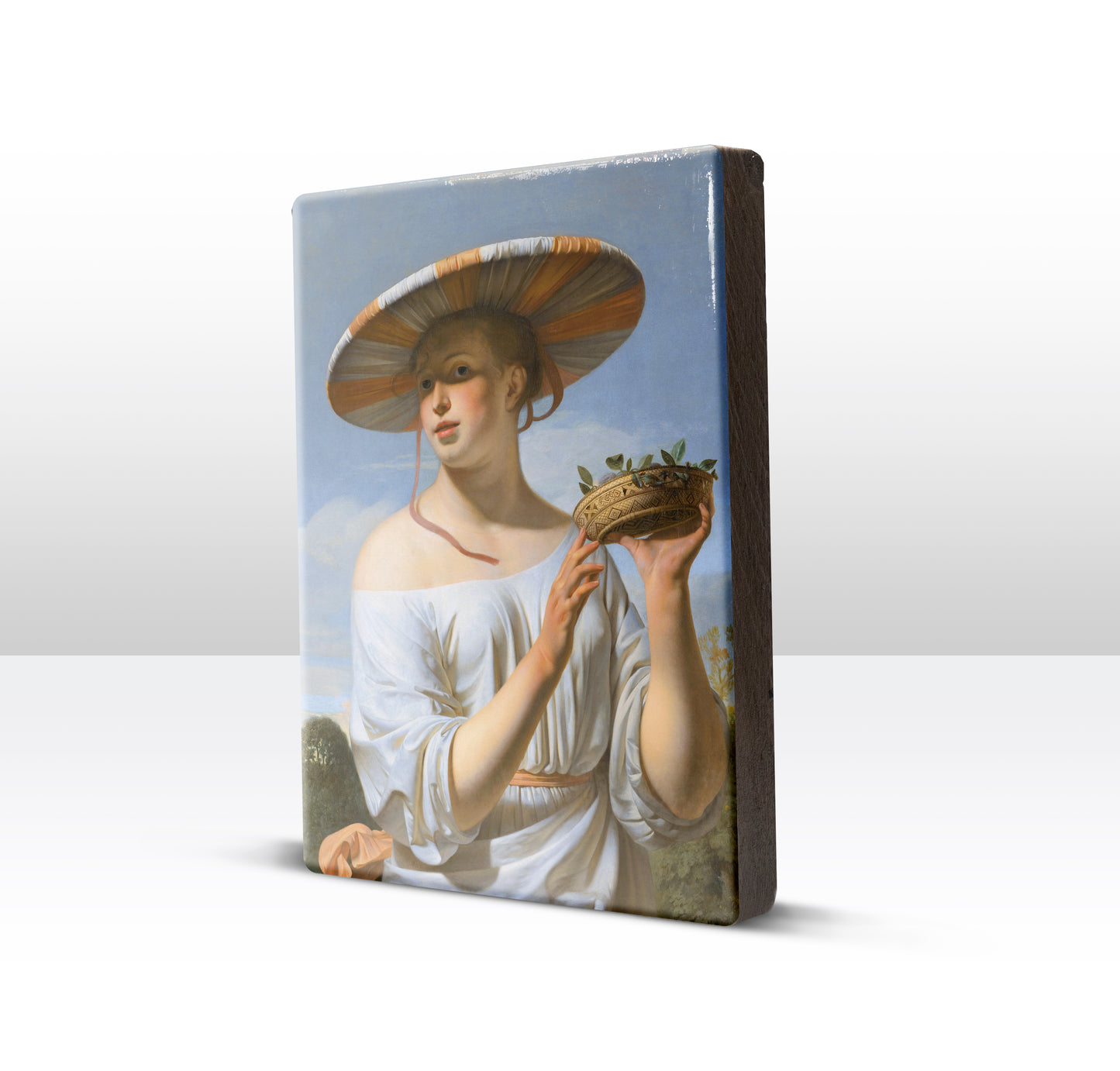 Laque print - Girl with a wide hat - Caesar Boëtius van Everdingen - 19.5 x 26 cm - LP024