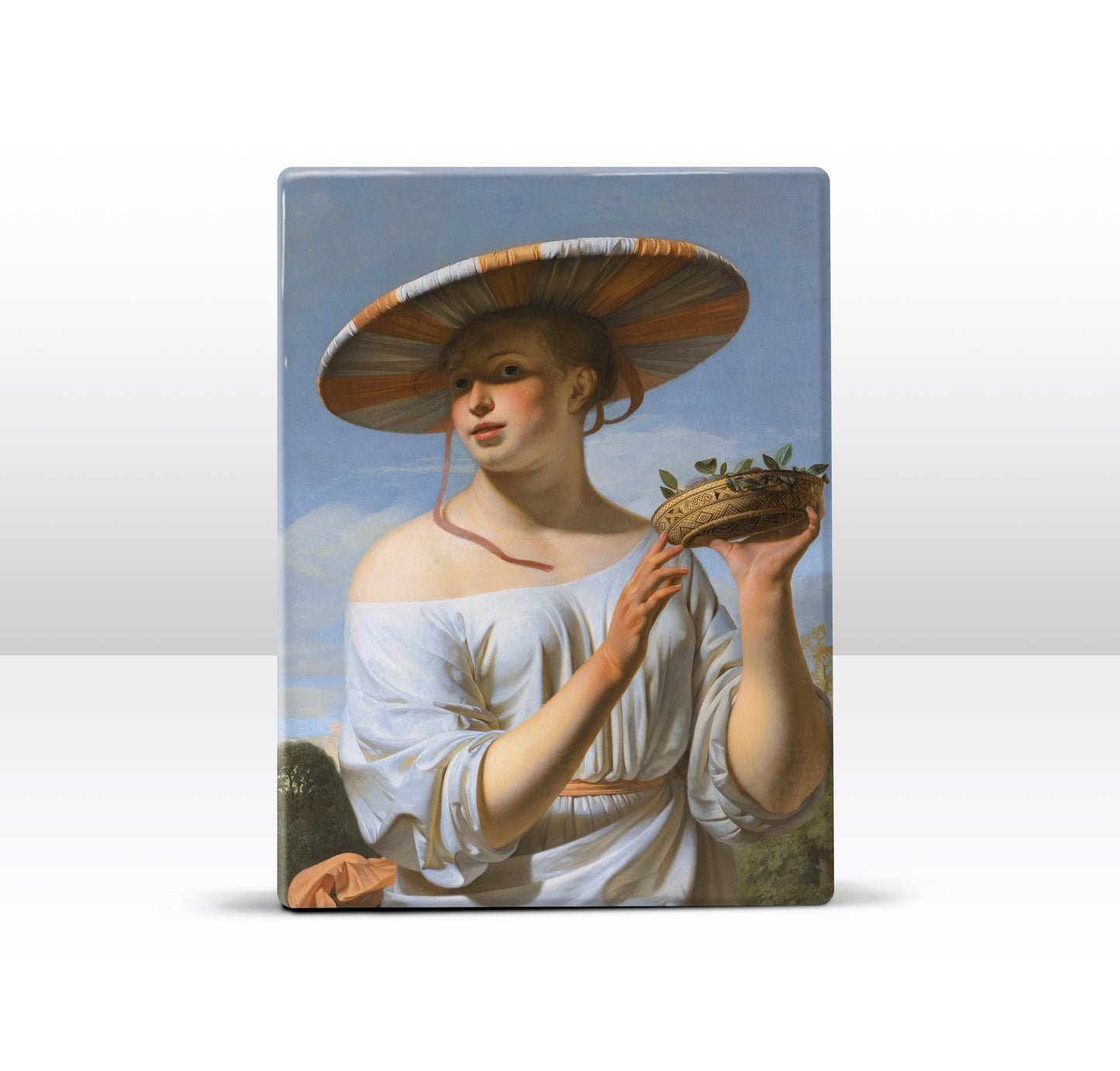 Laque print - Girl with a wide hat - Caesar Boëtius van Everdingen - 19.5 x 26 cm - LP024