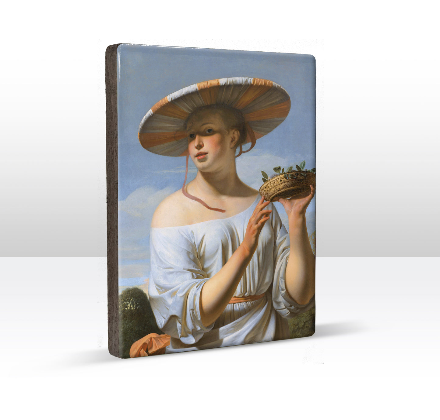 Laque print - Girl with a wide hat - Caesar Boëtius van Everdingen - 19.5 x 26 cm - LP024