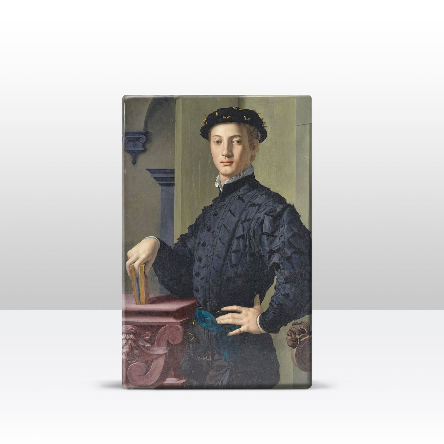 Laque print - Portrait of a young man with book - Agnolo_Bronzino - 19.5 x 30 cm - LP035