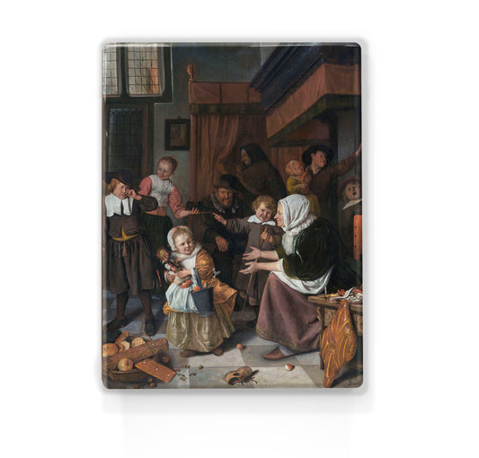 Laque print - The Feast of Saint Nicholas - Jan Havicksz Steen - 19.5 x 26 cm - LP050