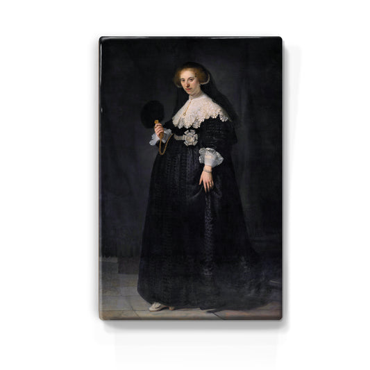 Laqueprint - Portret van Oopjen Coppit - Rembrandt van Rijn - 19,5 x 30 cm - LP055