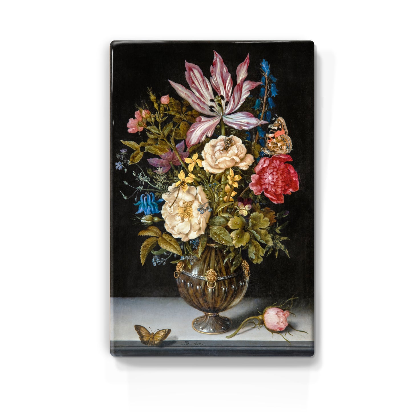 Laqueprint - Stilleven met bloemen - Ambrosius Bosschaert de oude - 19,5 x 30 cm - LP064