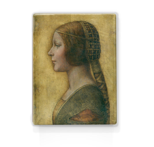 Laque print - The beautiful princess - Leonardo da Vinci - 19.5 x 26 cm - LP100