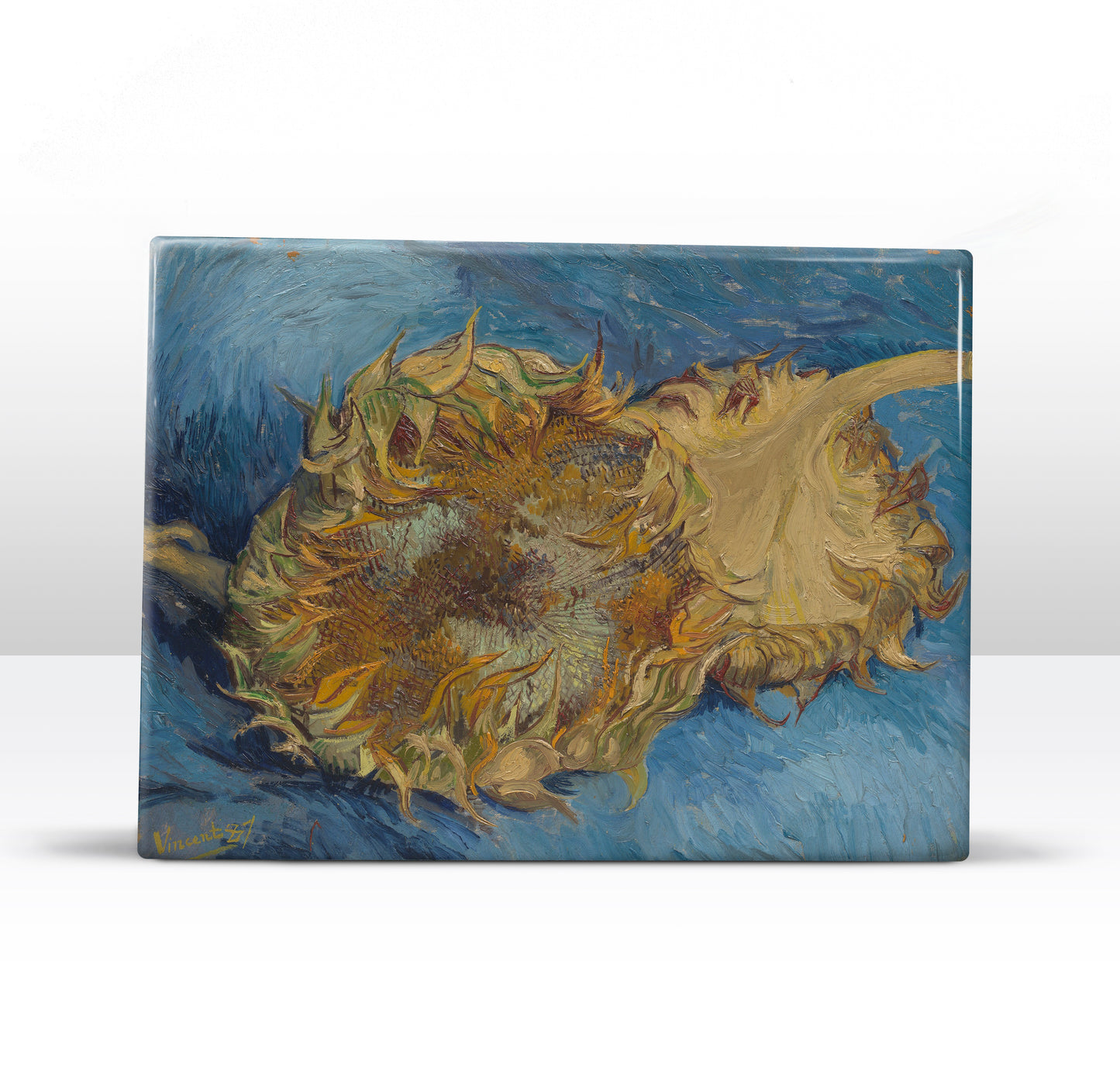 Laque print - two cut sunflowers - Vincent van Gogh - 26 x 19.5 cm - LP159