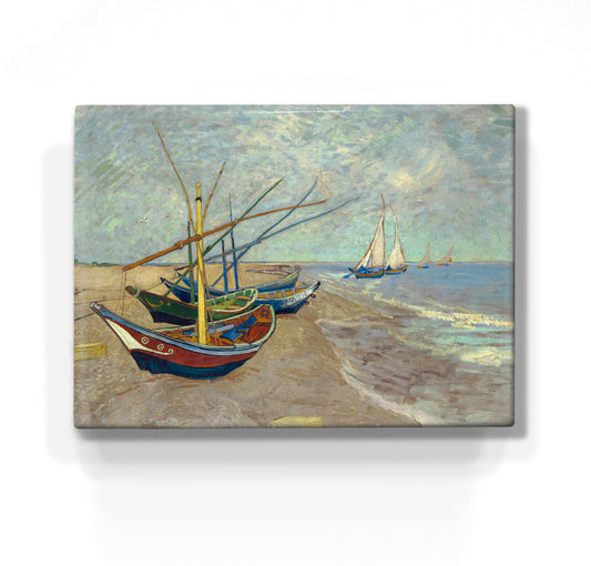 Laqueprint - Vissersboten op het strand van Les Saintes-Maries-de-la-Mer - Vincent van Gogh - 26 x 19,5 cm - LP161