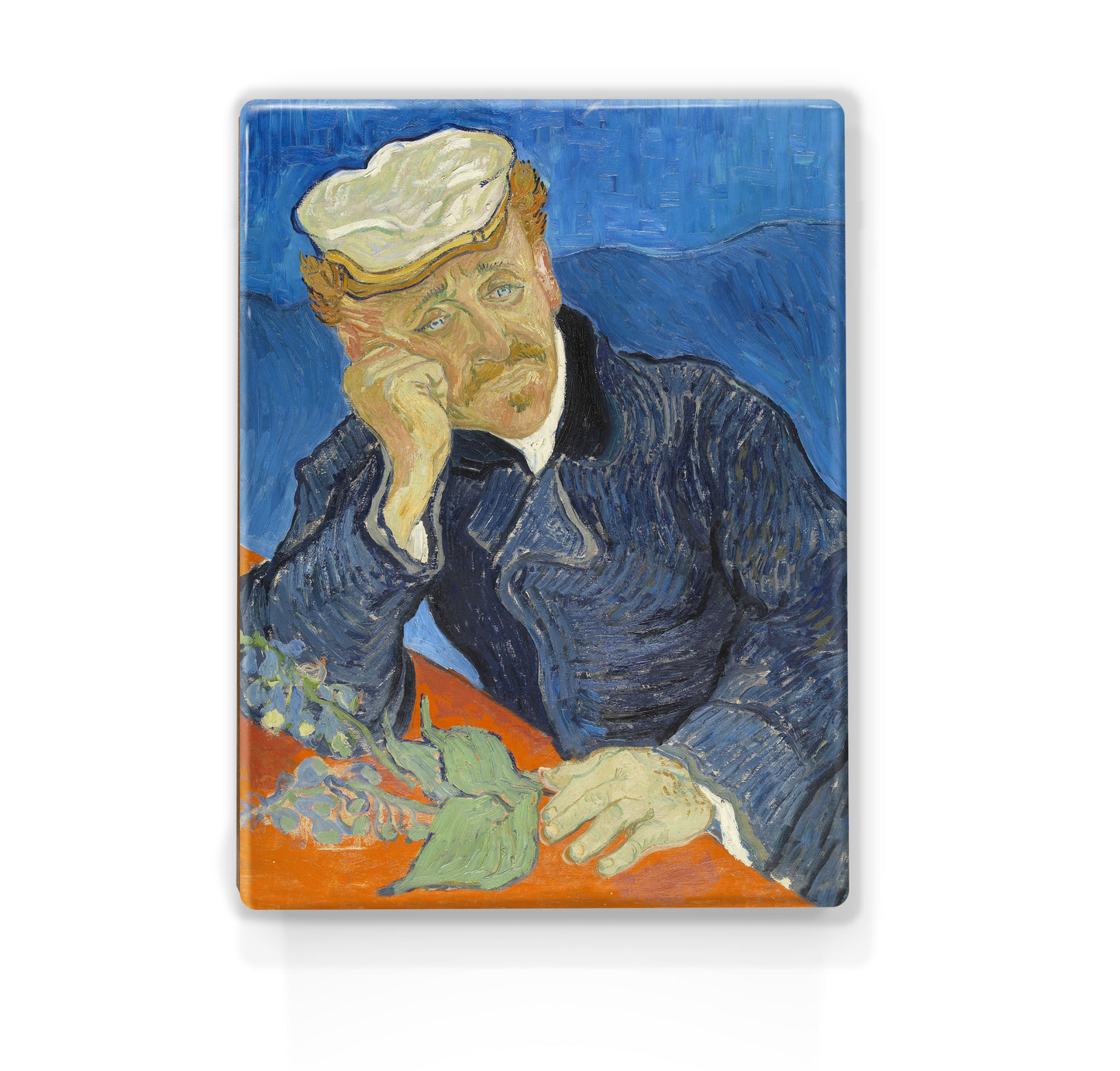 Laqueprint - Portret van Dr Paul Gachet - Vincent van Gogh - 19,5 x 26 cm - LP174