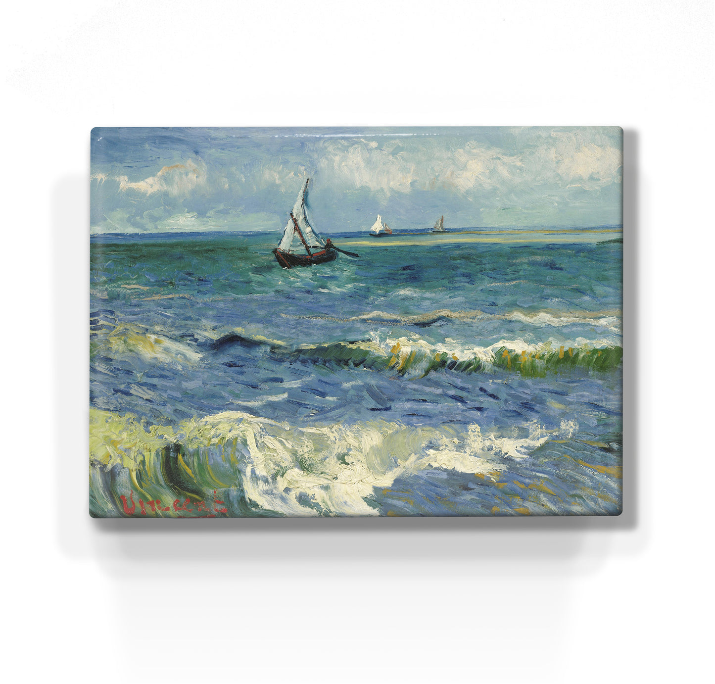 Laqueprint - Zeegezicht bij Les Saintes-Maries-de-la-Mer - Vincent van Gogh - 26 x 19,5 cm - LP204