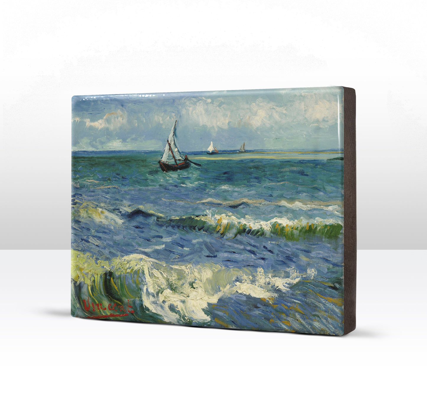Laqueprint - Zeegezicht bij Les Saintes-Maries-de-la-Mer - Vincent van Gogh - 26 x 19,5 cm - LP204