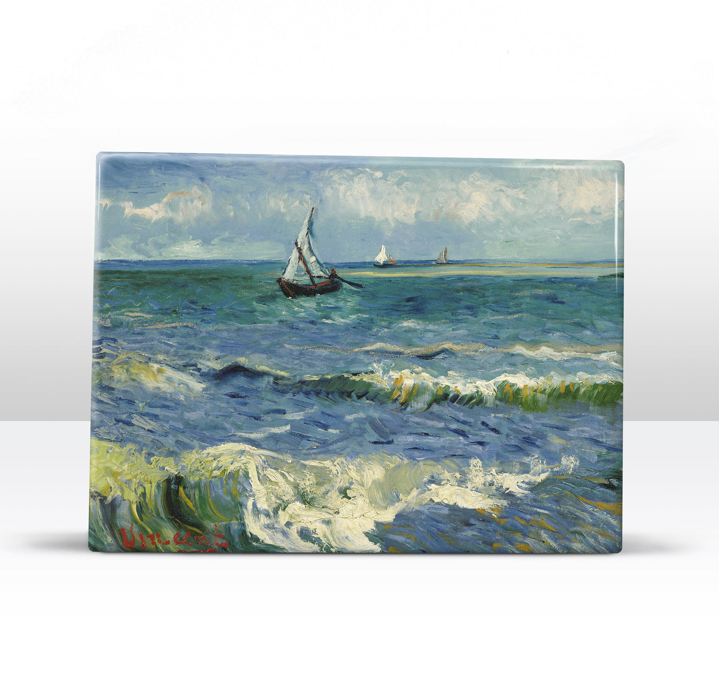 Laqueprint - Zeegezicht bij Les Saintes-Maries-de-la-Mer - Vincent van Gogh - 26 x 19,5 cm - LP204