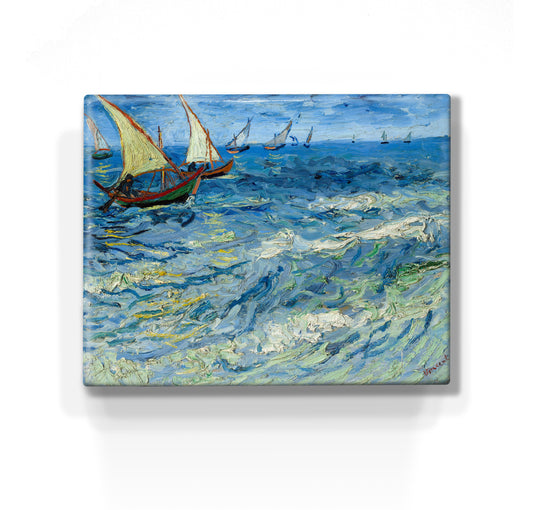 Laqueprint - Zeegezicht bij Saintes Marie - Vincent van Gogh - 24x 19,5 cm - LP213
